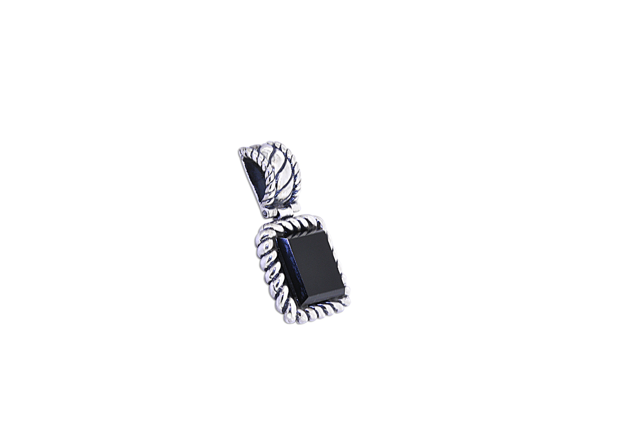 Designer Sterling Silver Onyx Charm 85010581 By Shin Brothers Designer Sterling Silver Onyx Charm 85010581 By Shin Brothers