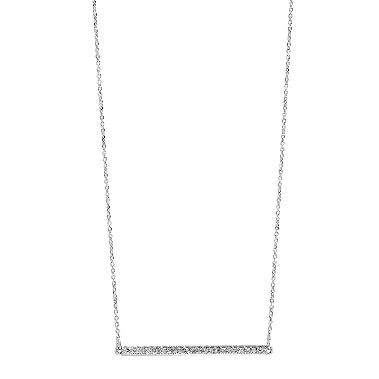 14K White Gold Diamond Bar Necklace 31000788 | Shin Brothers* 14K White Gold Diamond Bar Necklace 31000788 | Shin Brothers*