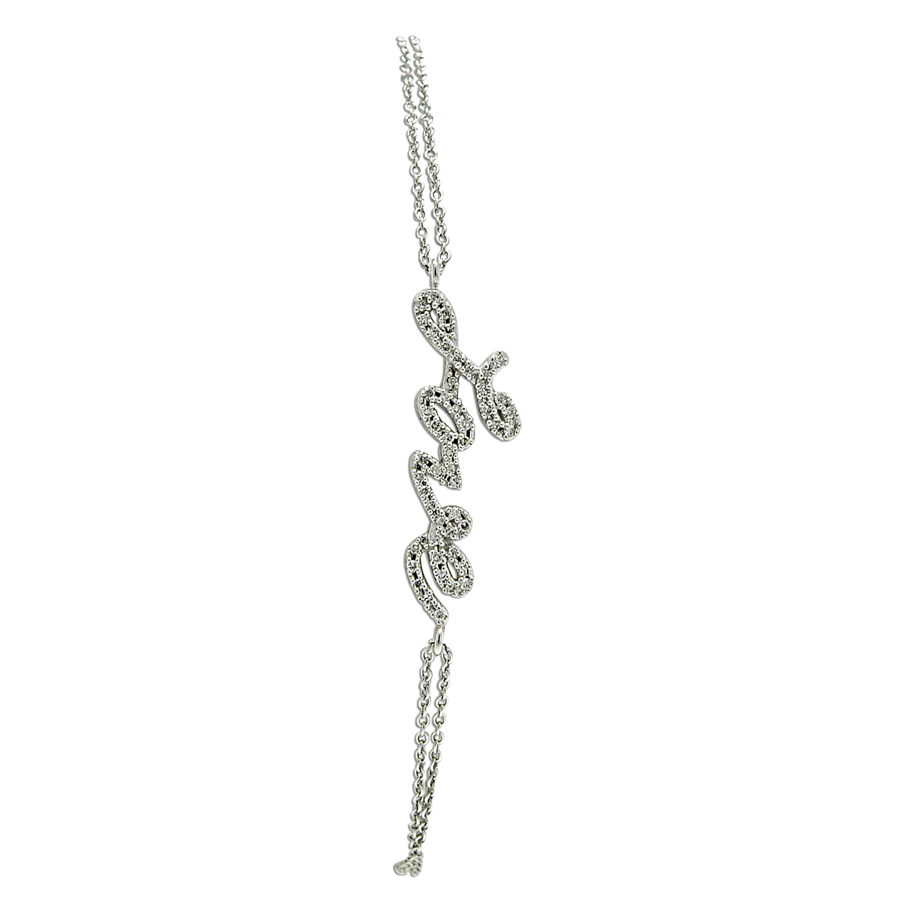 14K White Gold Diamond Love Bracelet | Shin Brothers Jewelers Inc.