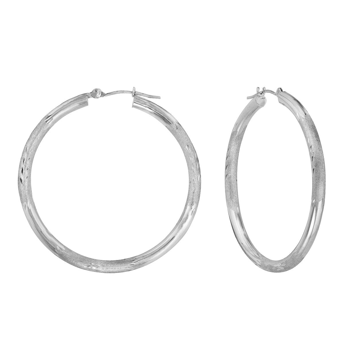 14K White Gold Hoop Earrings 40002444 By Shin Brothers Jewelers 14K White Gold Hoop Earrings 40002444 By Shin Brothers Jewelers