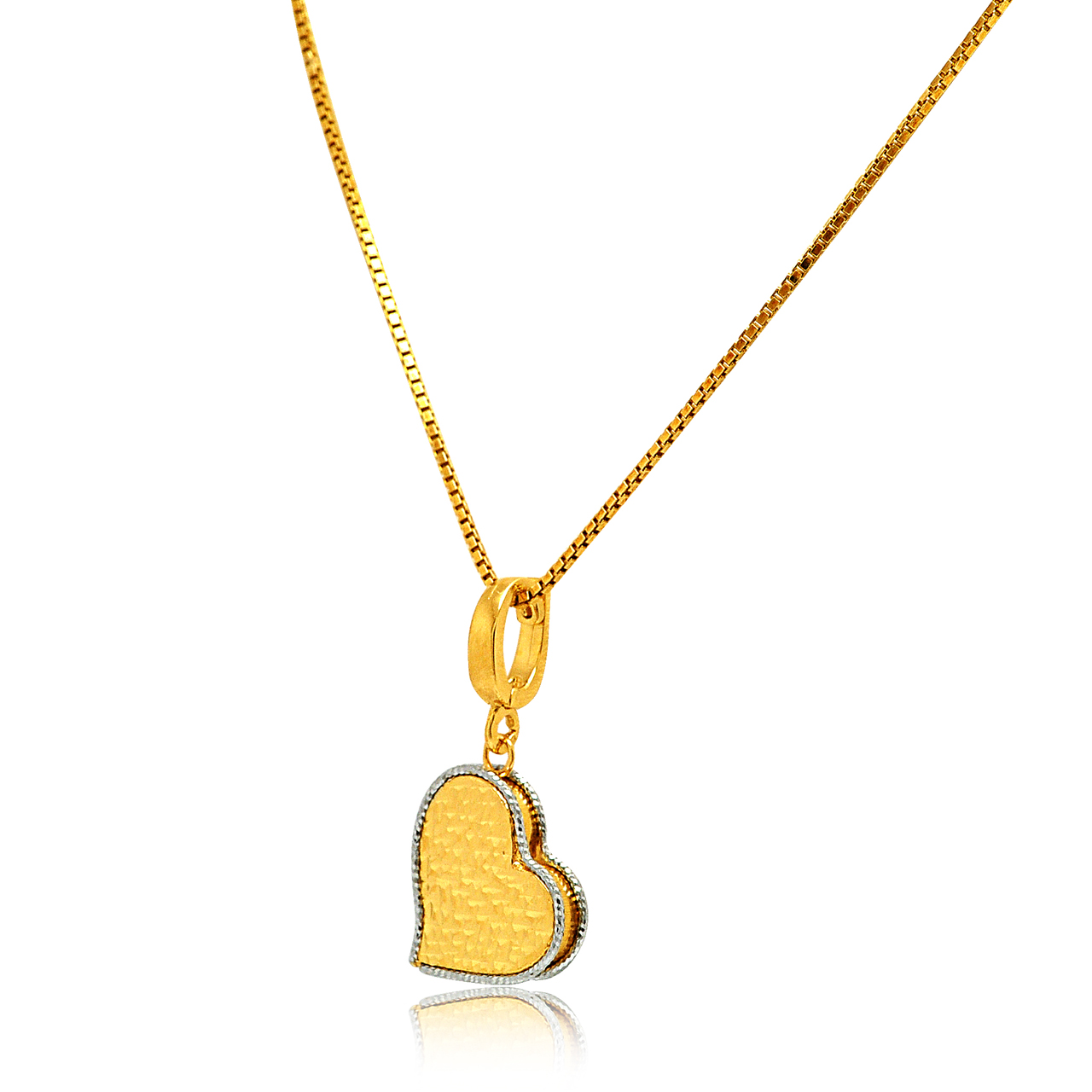 14K Two Tone Gold Heart Charm Enhancer 50003375 | Shin Brothers* 14K Two Tone Gold Heart Charm Enhancer 50003375 | Shin Brothers*
