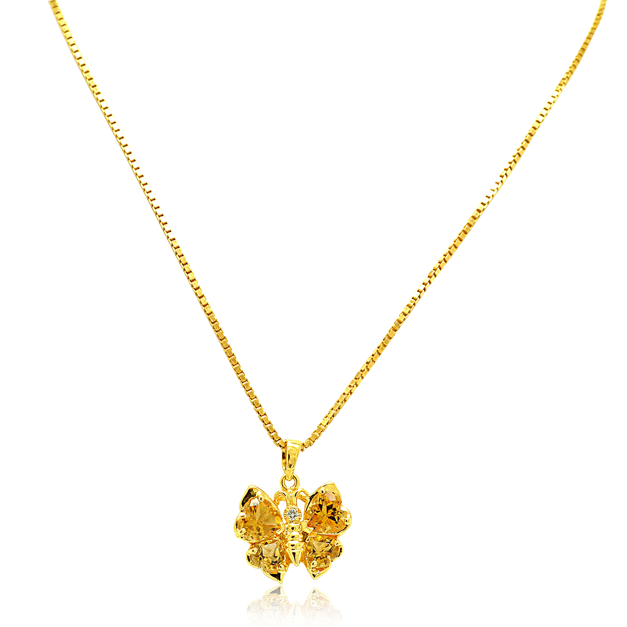 14K Yellow Gold Citrine Diamond Butterfly Charm 52001935 | Shin Brothers* 14K Yellow Gold Citrine Diamond Butterfly Charm 52001935 | Shin Brothers*
