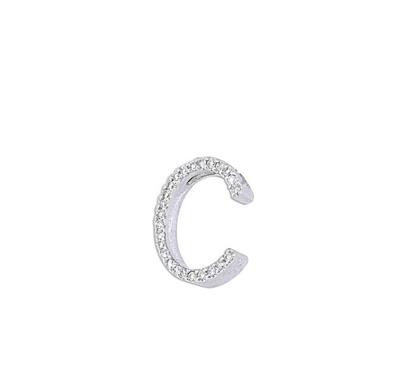 14K White Gold Diamond "C" Initial Charm 51001841 | Shin Brothers 14K White Gold Diamond "C" Initial Charm 51001841 | Shin Brothers