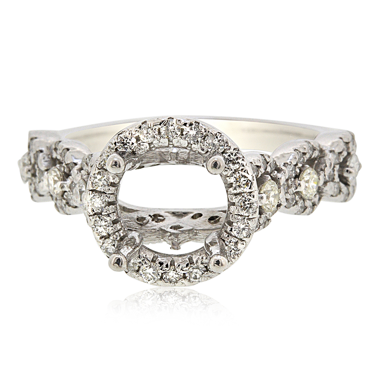 18K White Gold Diamond Engagement Ring Settings 11005878  By Shin Brothers* 18K White Gold Diamond Engagement Ring Settings 11005878  By Shin Brothers*