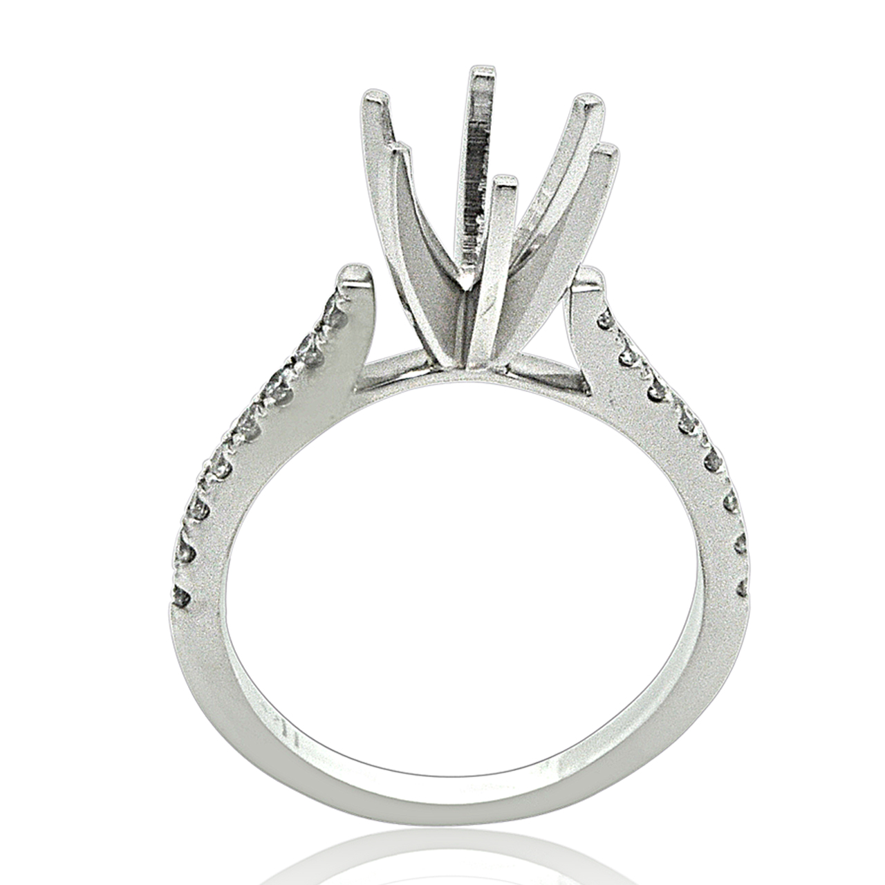 Platinum 6 Prong Diamond Engagement Ring Setting 