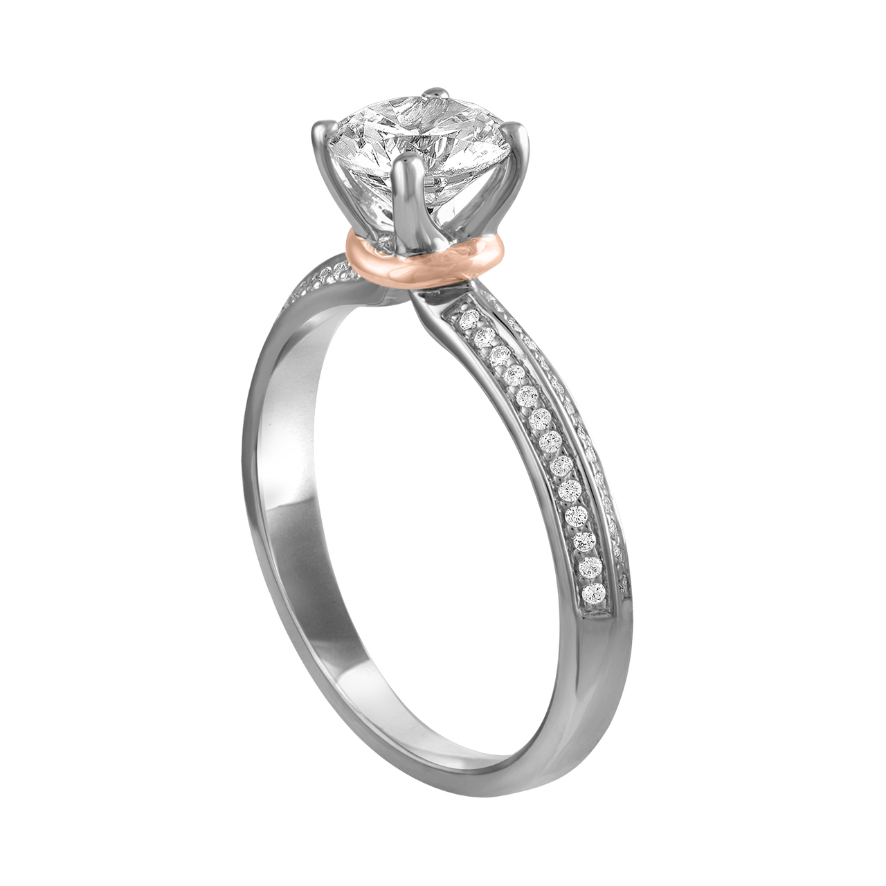 14K White and Rose Gold Diamond Engagement Ring Setting 11005964 By Shin Brothers* 14K White and Rose Gold Diamond Engagement Ring Setting 11005964 By Shin Brothers*