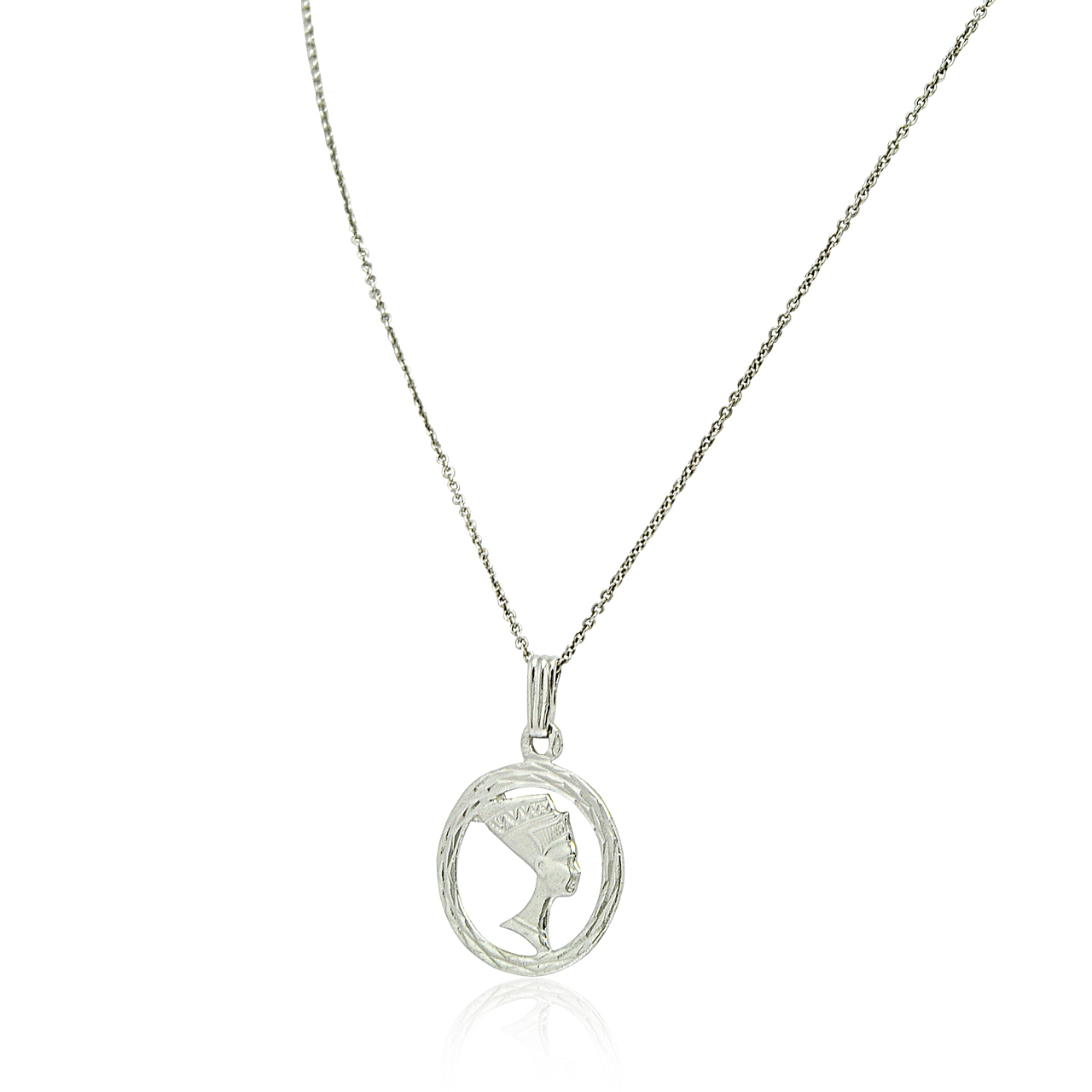 14K White Gold Nefertiti Queen Charm