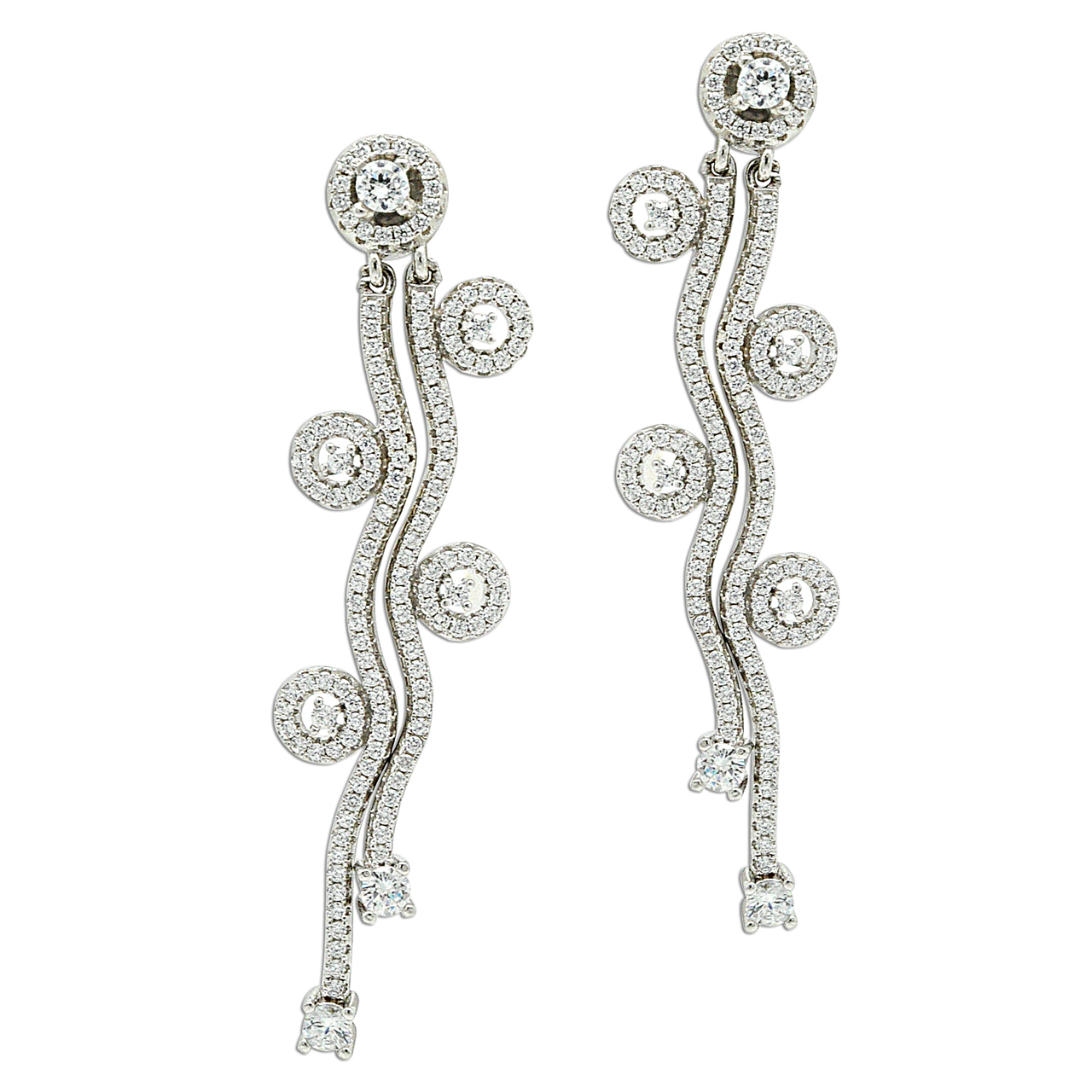 Sterling Silver CZ Post Drop Earrings 84010558 Sterling Silver CZ Post Drop Earrings 84010558