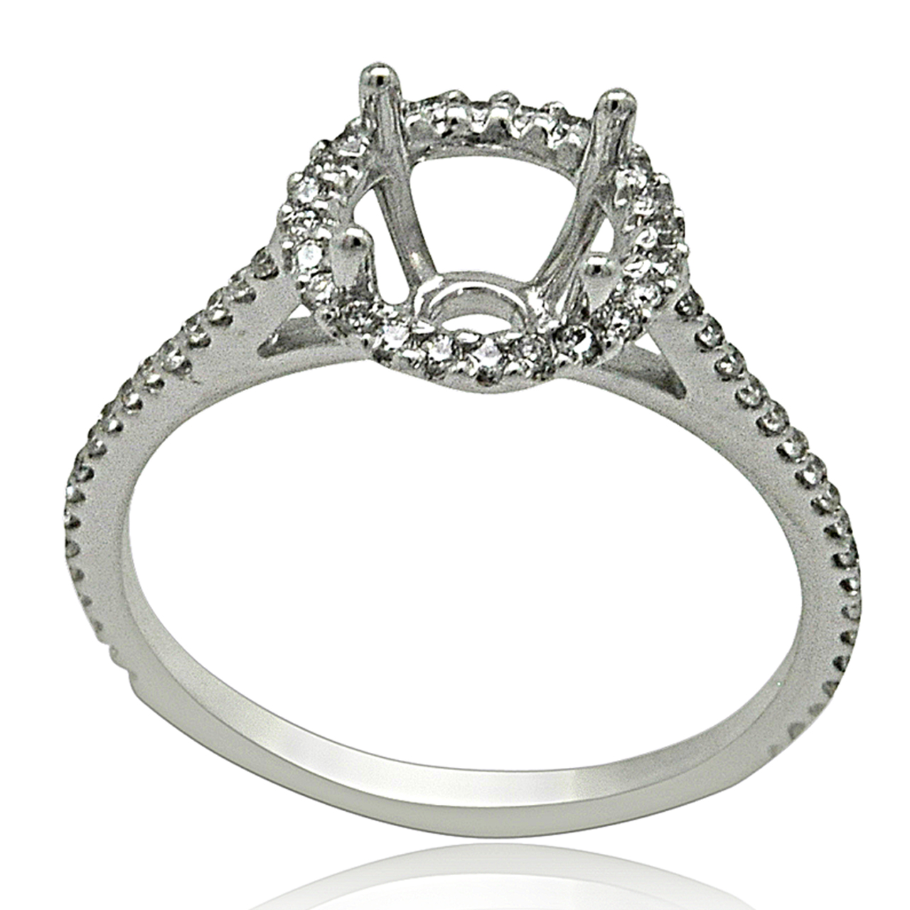 14K White Gold Diamond Engagement Ring Setting 11005932 By Shin Brothers* 14K White Gold Diamond Engagement Ring Setting 11005932 By Shin Brothers*