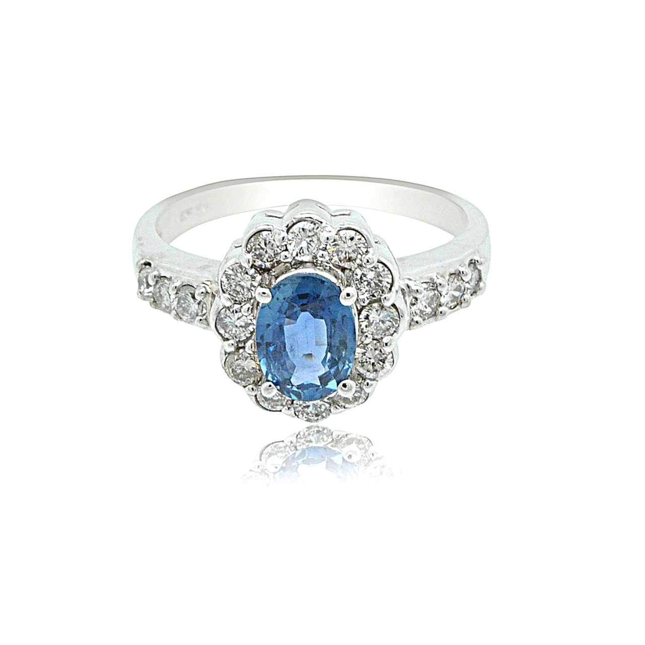 14K White Gold  Sapphire and  Diamond Ring 12002698  By Shin Brothers*