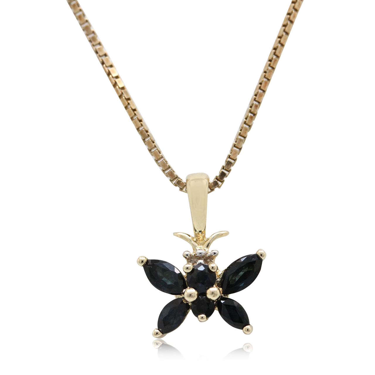 10K Yellow Gold Sapphire/Diamond Butterfly Charm 59210042 | Shin Brothers*