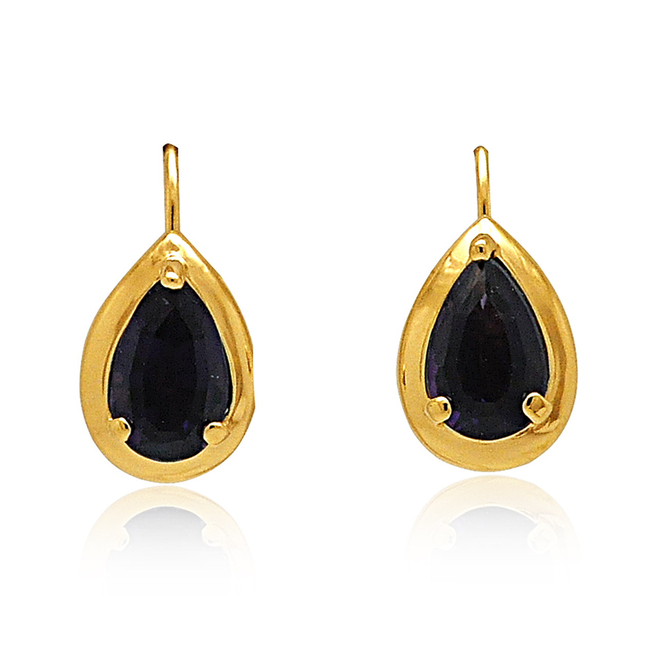 14K Yellow Gold Pear Cut Amethyst Earrings 32000534 | Shin Brothers*
