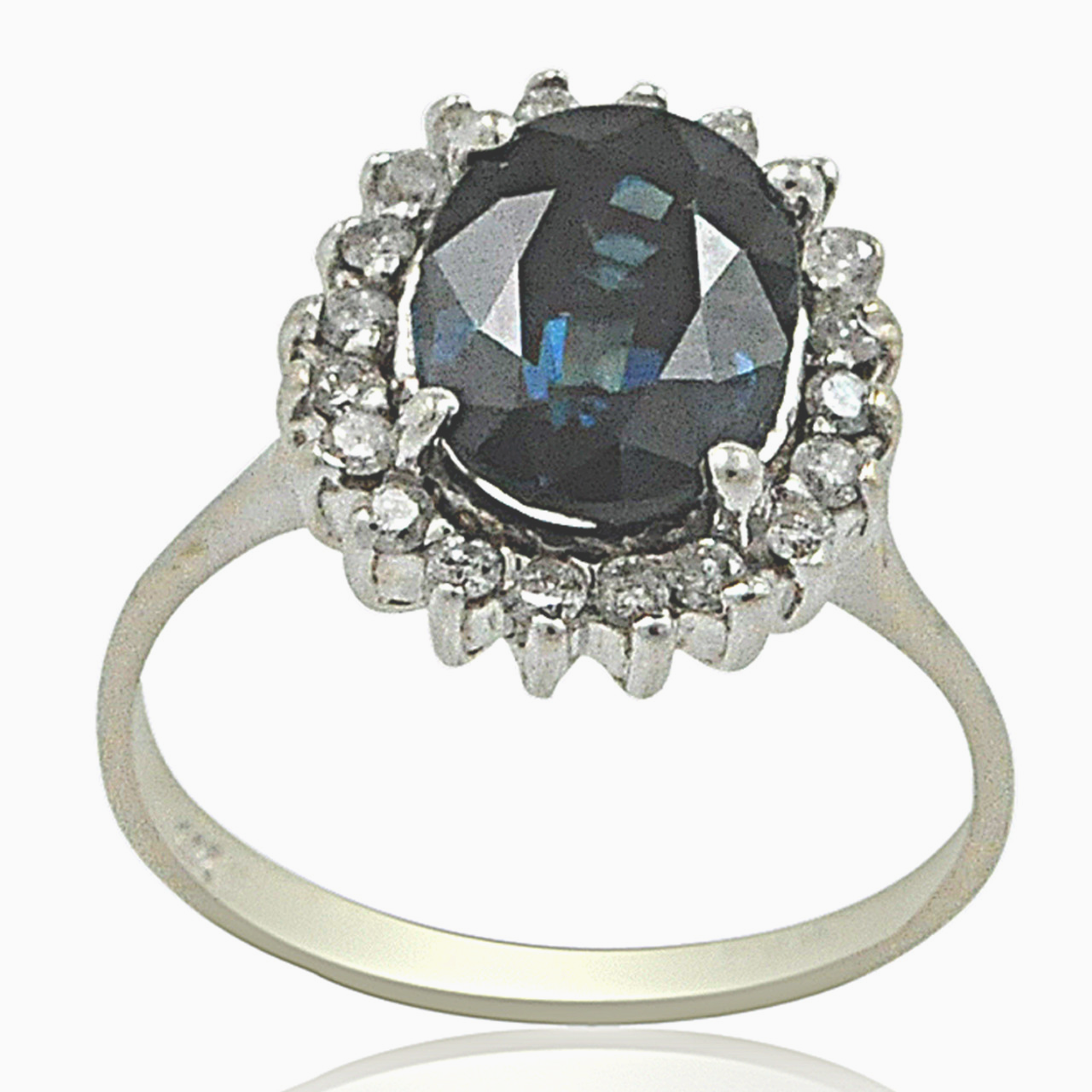 14K White Gold Sapphire and Diamond Ring 12001430 By Shin Brothers*