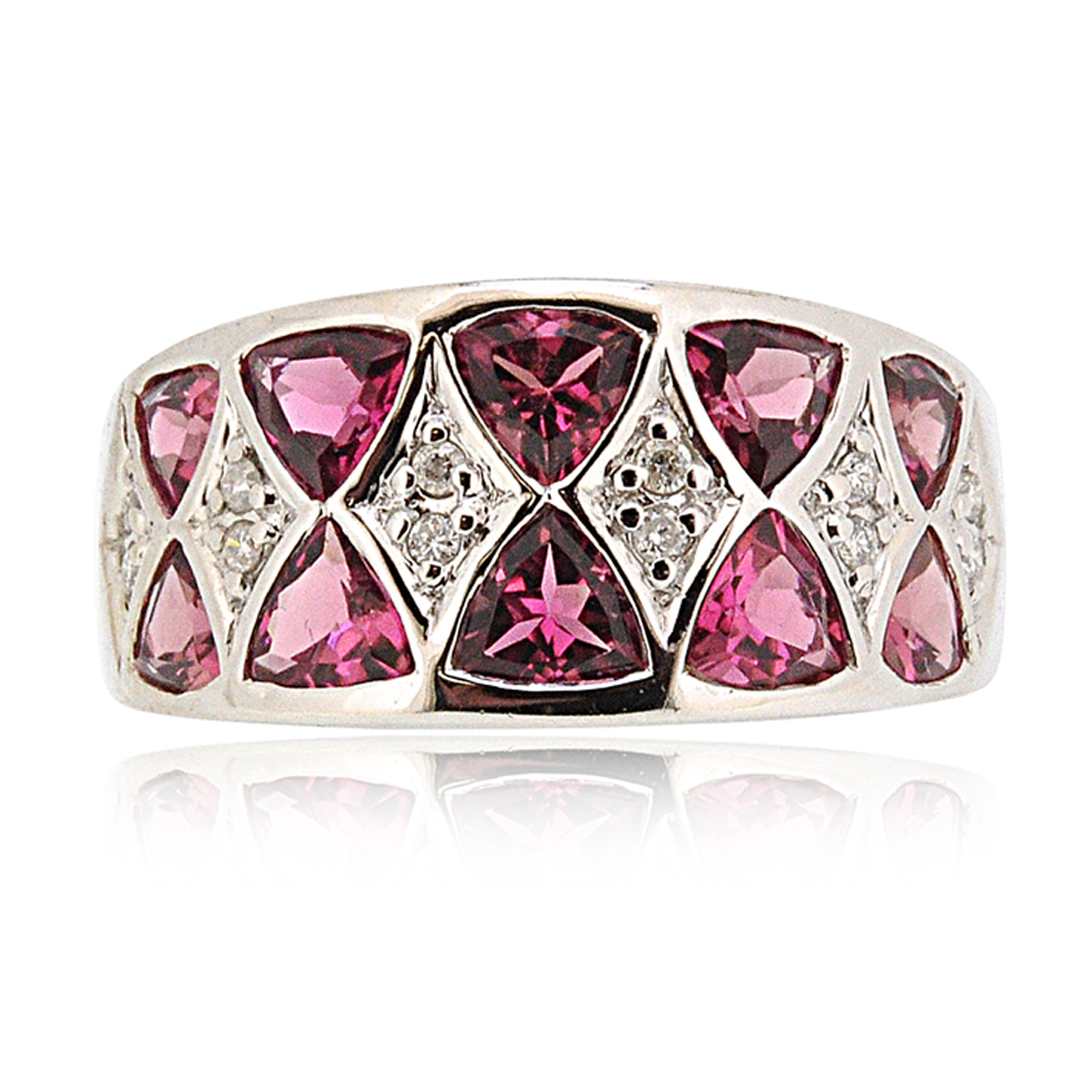 14K White Gold Tourmaline Diamond Band 12002725 By Shin Brothers*