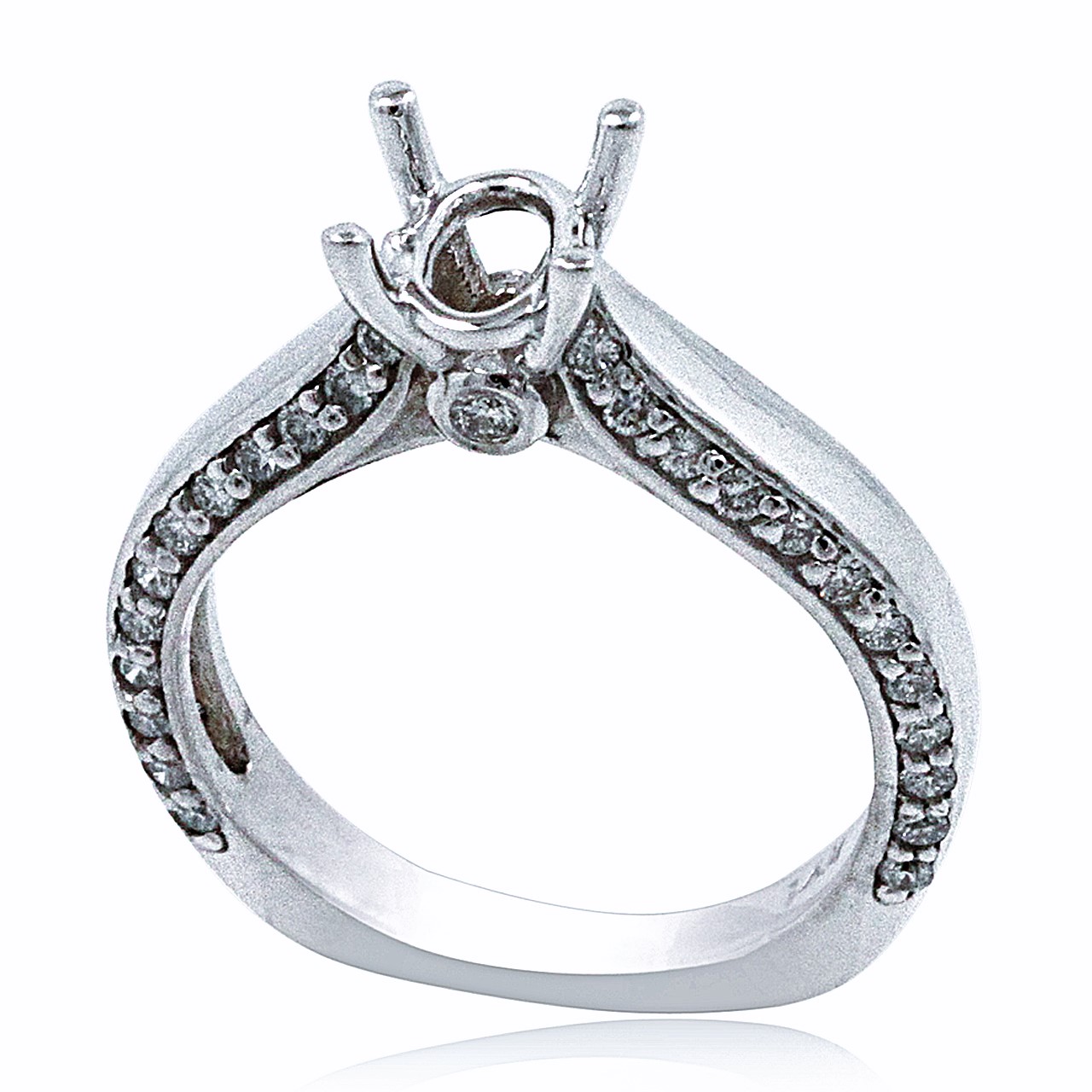 14K White Gold Diamond Engagement Ring Setting 11006119  By Shin Brothers*