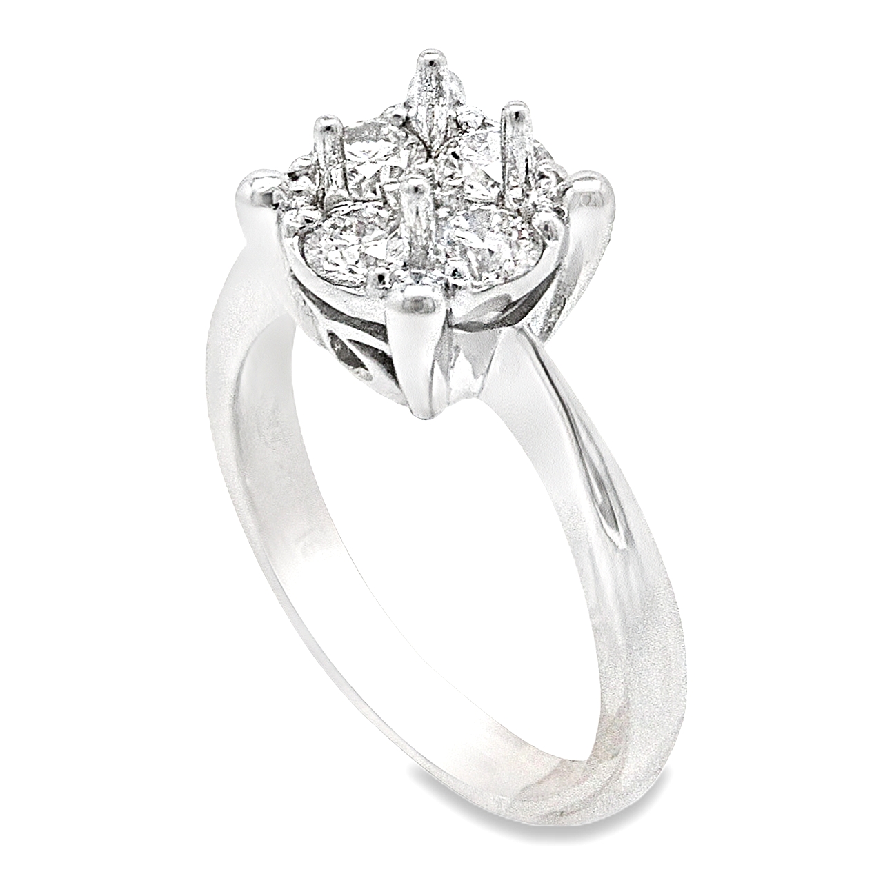 14K White Gold Diamond Cluster Engagement Ring Setting 11006109 By Shin Brothers* 14K White Gold Diamond Cluster Engagement Ring Setting 11006109 By Shin Brothers*