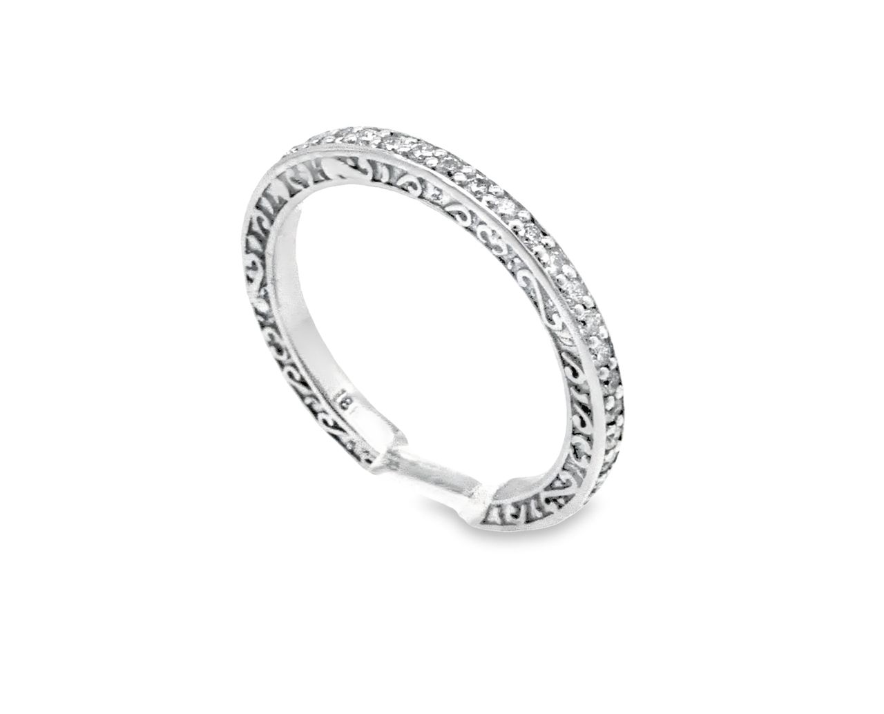 14K White Gold Diamond Wedding Band 11006153  | Shin Brothers