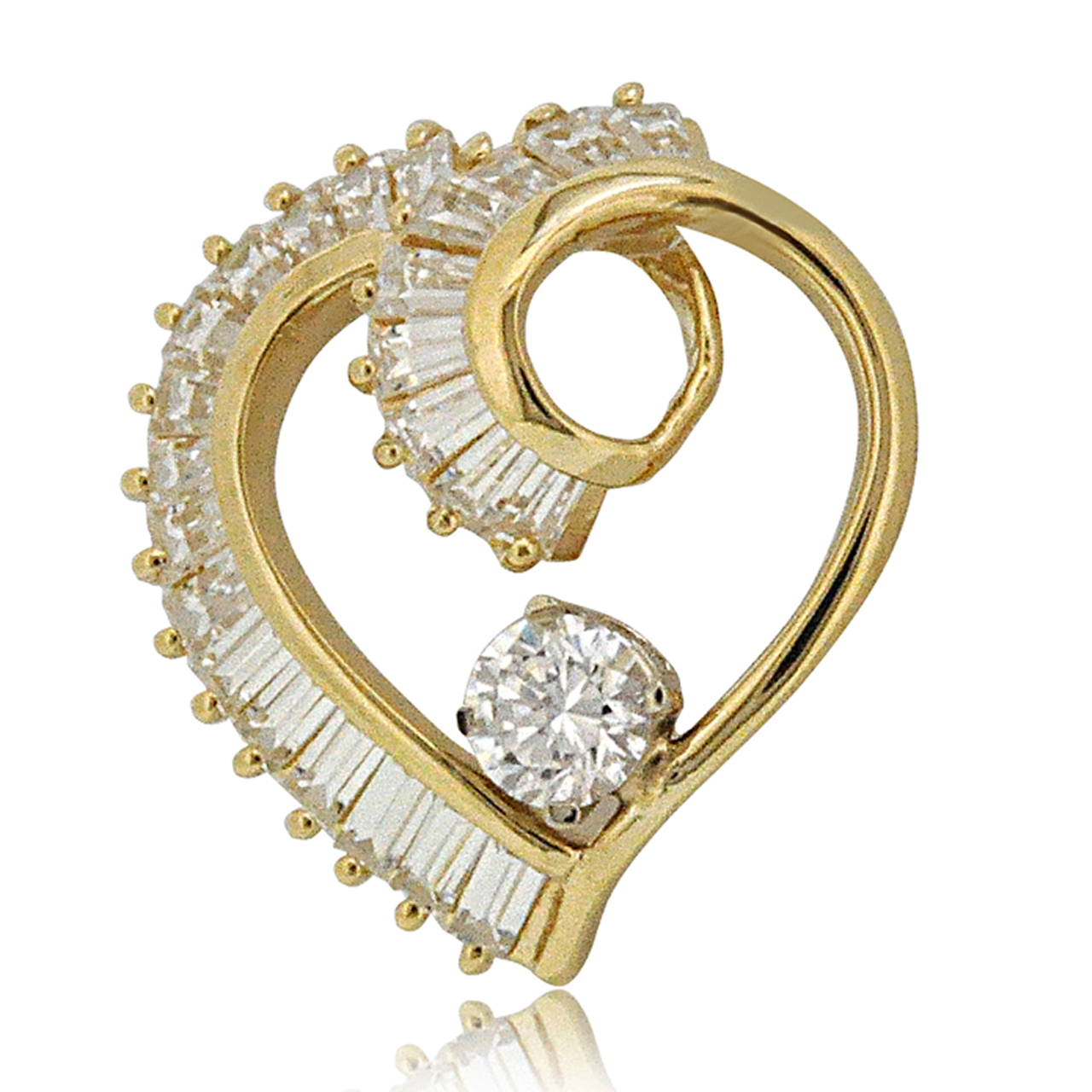 14K Yellow Gold CZ Heart Pendant 52002012 | Shin Brothers* 14K Yellow Gold CZ Heart Pendant 52002012 | Shin Brothers*