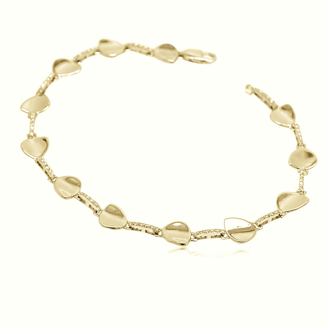 14K Yellow Gold 7.5" Diamond Triangle Link Bracelet 21000668 | Shin Brothers*