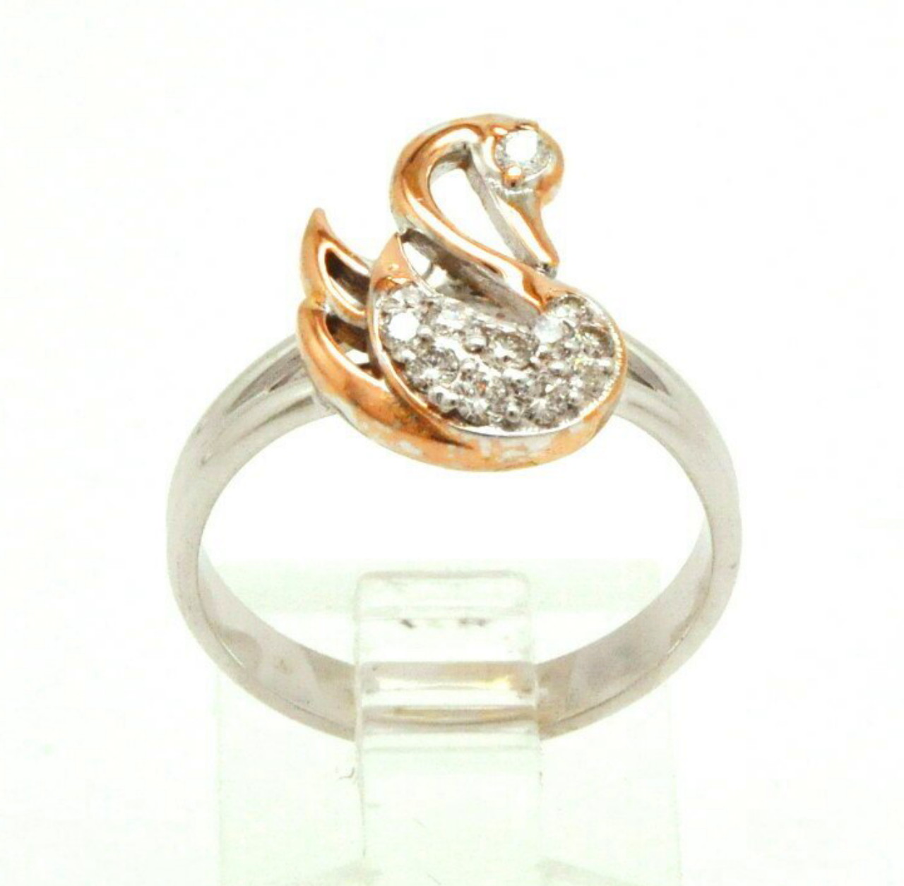 14K Two Tone Gold Diamond Swan Ring 11006164 By Shin Brothers*