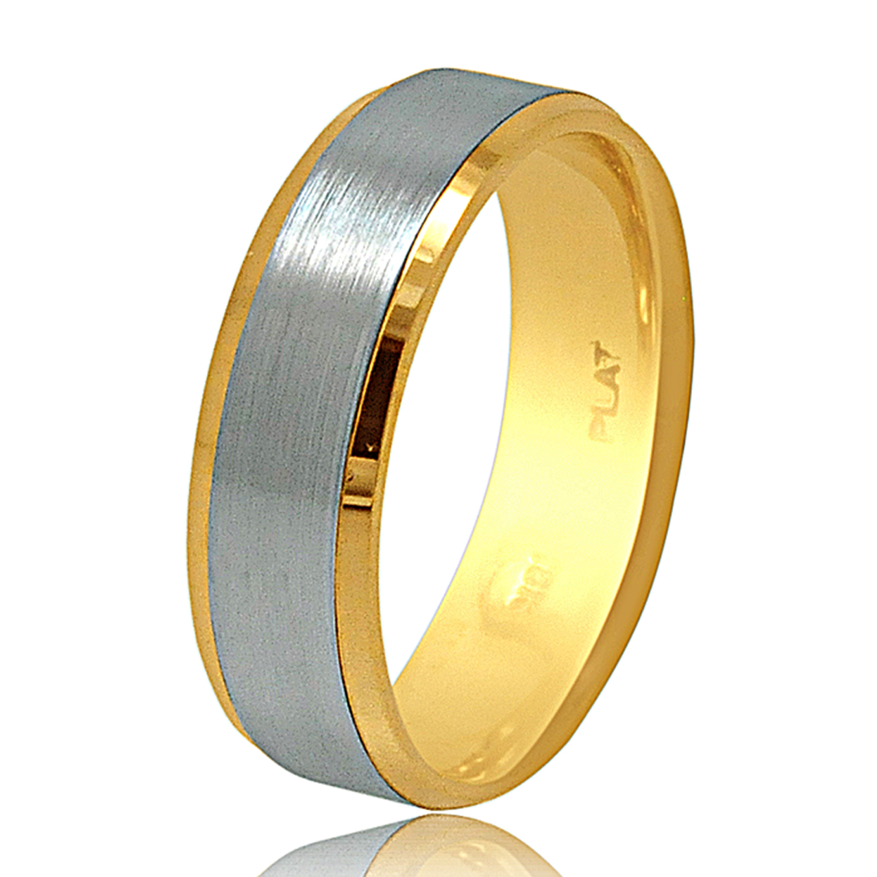 Platinum and 18K Yellow Gold Wedding Band 10017482