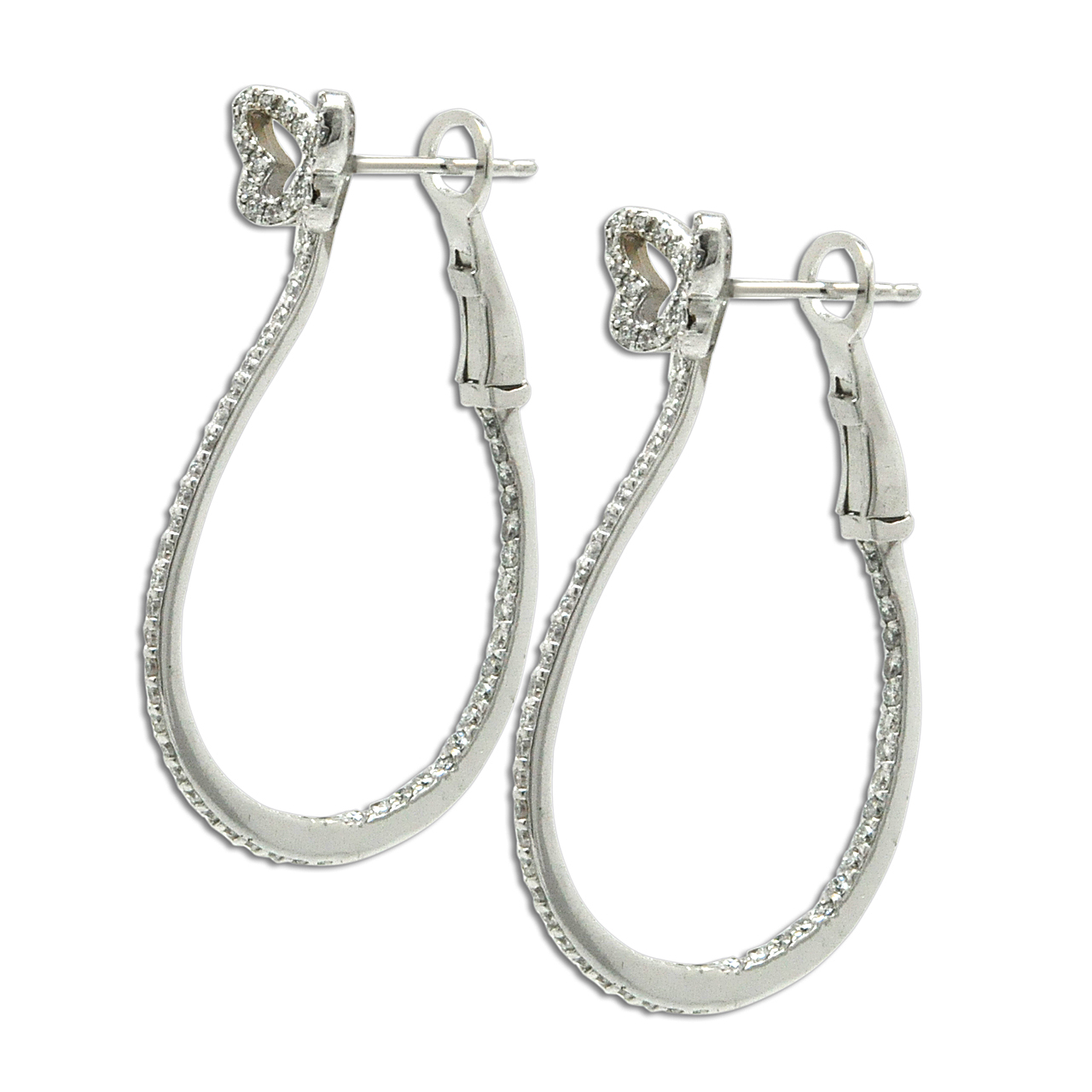 14K White Gold Diamond Butterfly Hoop Earrings 41002287 By Shin Brothers* 14K White Gold Diamond Butterfly Hoop Earrings 41002287 By Shin Brothers*