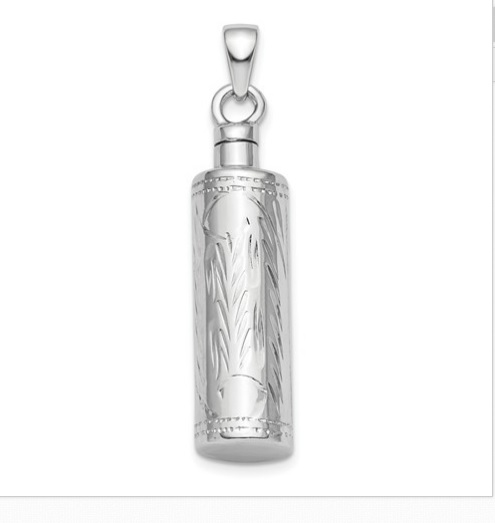 Sterling Silver Rhodium-Plated Cylinder Ash Holder Pendant | Shin Brothers* Sterling Silver Rhodium-Plated Cylinder Ash Holder Pendant | Shin Brothers*