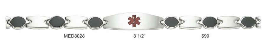 Stainless Steel Medical Alert 8.5" Bracelet MED8028 Stainless Steel Medical Alert 8.5" Bracelet MED8028