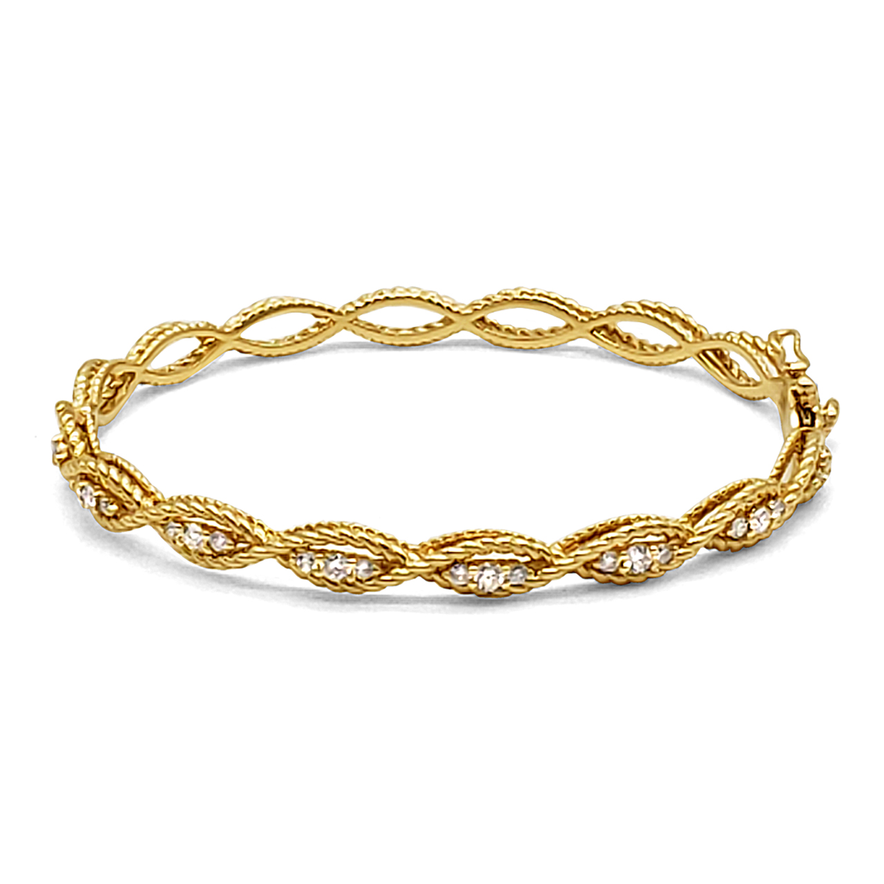 14K Yellow Gold 0.82 carat Diamond Bangle 21000765 By Shin Brothers* 14K Yellow Gold 0.82 carat Diamond Bangle 21000765 By Shin Brothers*