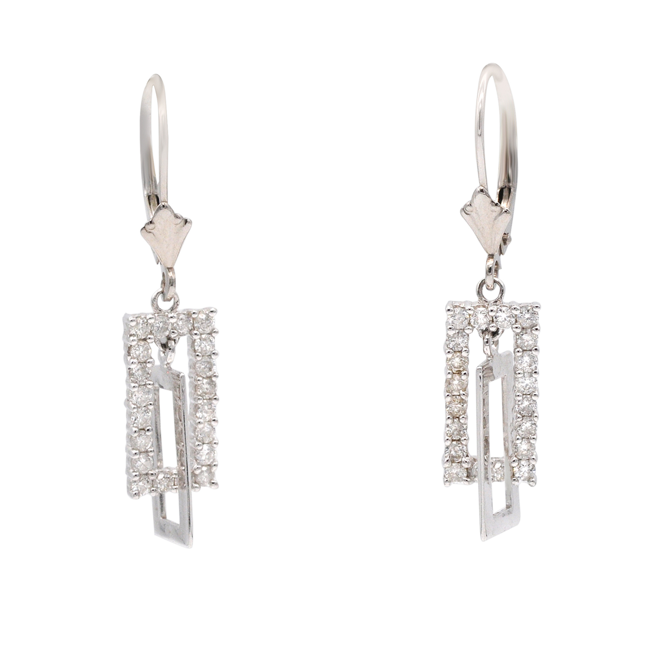 14K White Gold Diamond Hanging Earrings 41000961 | Shin Brothers* 14K White Gold Diamond Hanging Earrings 41000961 | Shin Brothers*