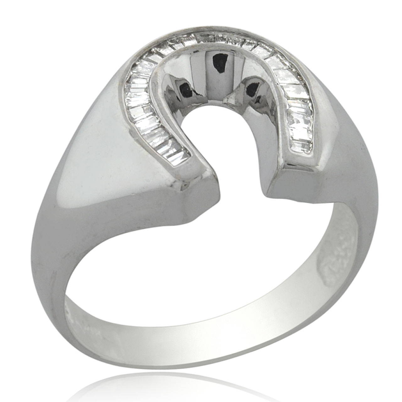 14K White Gold Men's Diamond Horseshoe Ring 11001430 | Shin Brothers* 14K White Gold Men's Diamond Horseshoe Ring 11001430 | Shin Brothers*