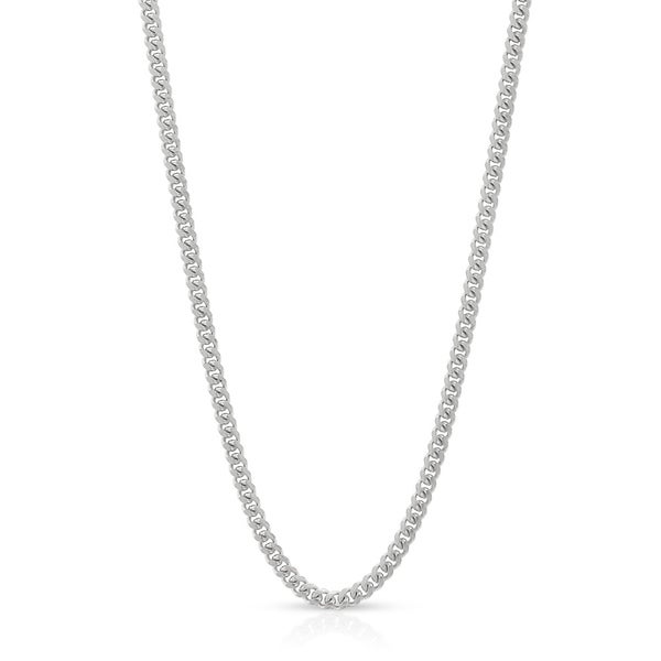 14K White Gold Ladies' Thin Cuban Chain 30003433 | Shin Brothers*