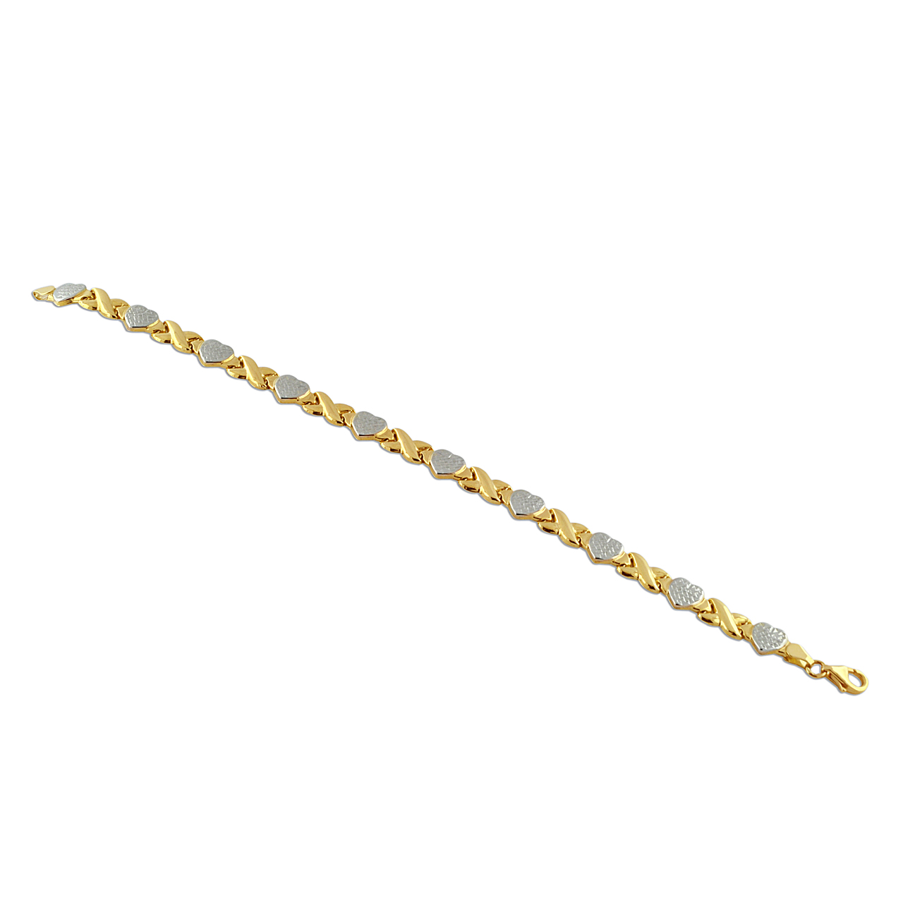 14K Two Tone Gold Ladies' Hugs and Kisses Bracelet 20001689 | Shin Brothers* 14K Two Tone Gold Ladies' Hugs and Kisses Bracelet 20001689 | Shin Brothers*