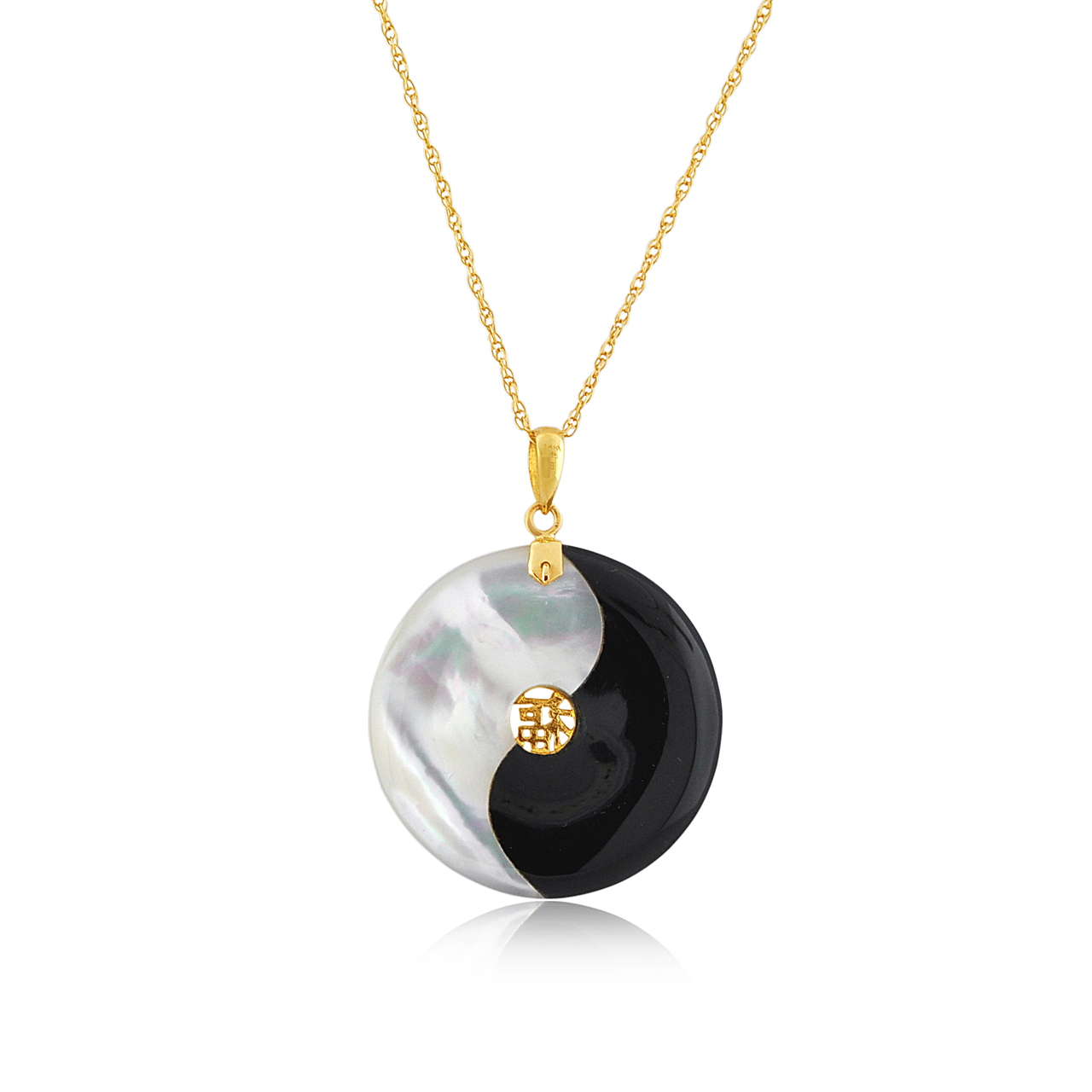 TON for yo】Onyx pearl mix necklace-