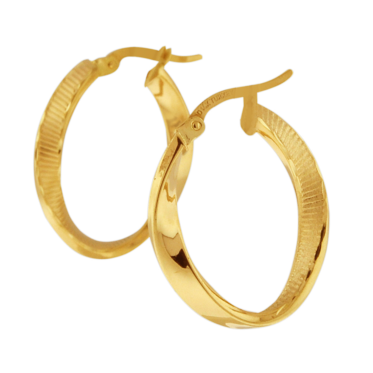 14K Yellow Gold Oval Twisted Hoop Earrings 40002640 | Shin Brothers* 14K Yellow Gold Oval Twisted Hoop Earrings 40002640 | Shin Brothers*