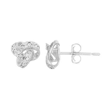 14K White Gold CZ Knot Stud Earrings 42002931 | Shin Brothers* 14K White Gold CZ Knot Stud Earrings 42002931 | Shin Brothers*