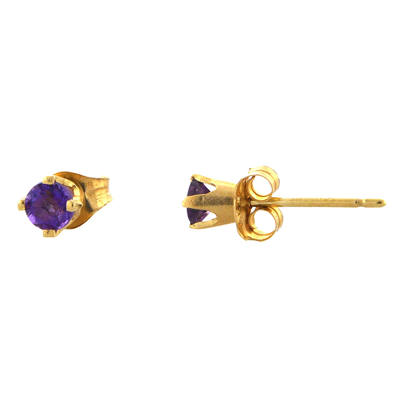 14K Yellow Gold Amethyst Stud Earrings 42003002 | Shin Brothers* 14K Yellow Gold Amethyst Stud Earrings 42003002 | Shin Brothers*