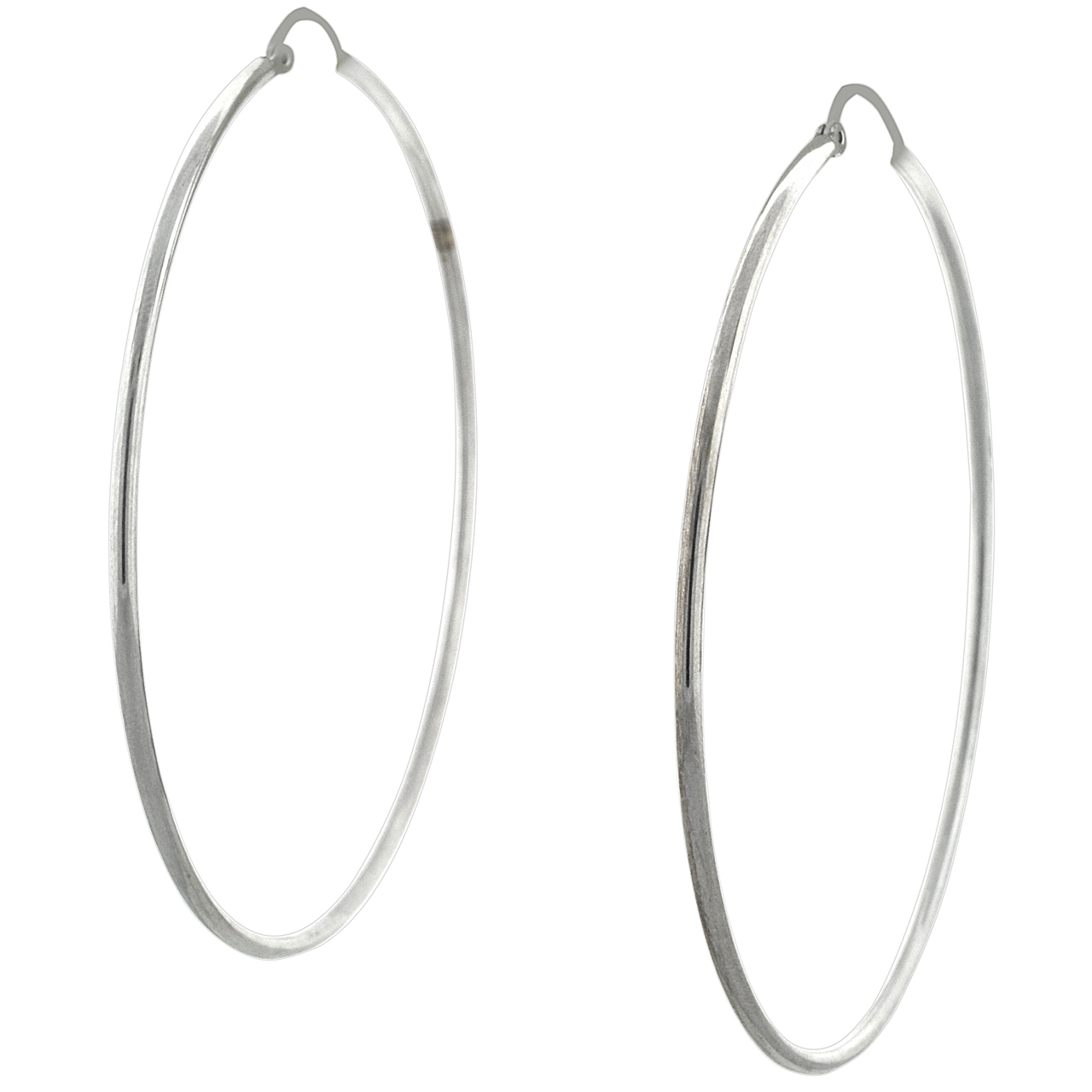 14K White Gold 2.75" Hoop Earrings 40001361 | Shin Brothers*