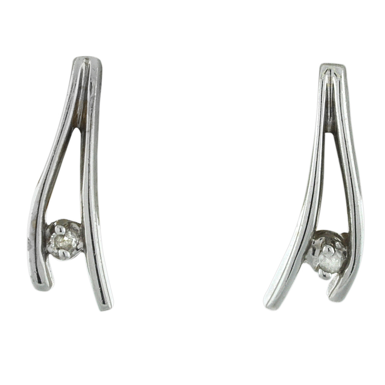 14K White Gold Diamond Wishbone Earrings 41000769 | Shin Brothers* 14K White Gold Diamond Wishbone Earrings 41000769 | Shin Brothers*