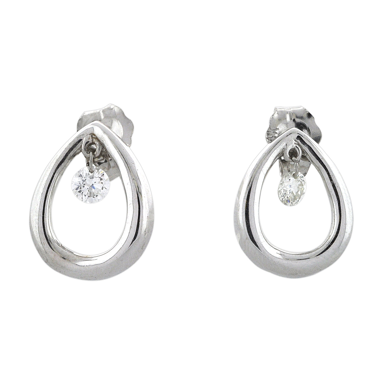 14K White Gold Diamond Drop Earrings 41000919 | Shin Brothers*