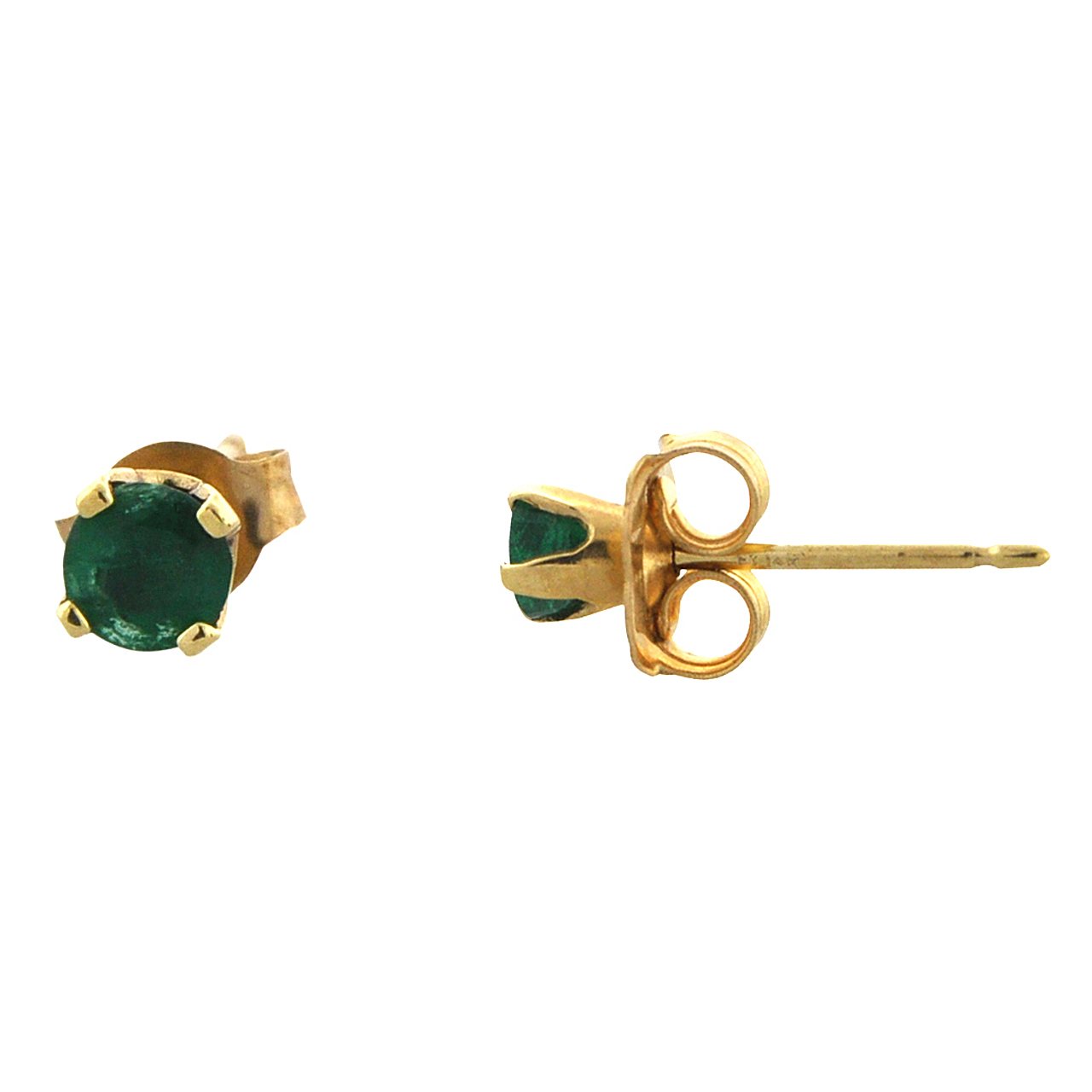 14K Yellow Gold Green CZ Stud Earrings 42001370 | Shin Brothers*