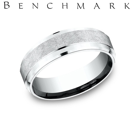 14K White Gold 7mm Comfort-Fit Satin-Finished Design Band | Shin Brothers* 14K White Gold 7mm Comfort-Fit Satin-Finished Design Band | Shin Brothers*