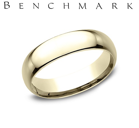 14K Yellow Gold 6mm Slightly Domed Standard Comfort-Fit Wedding Band Ring 10017533 | Shin Brothers*