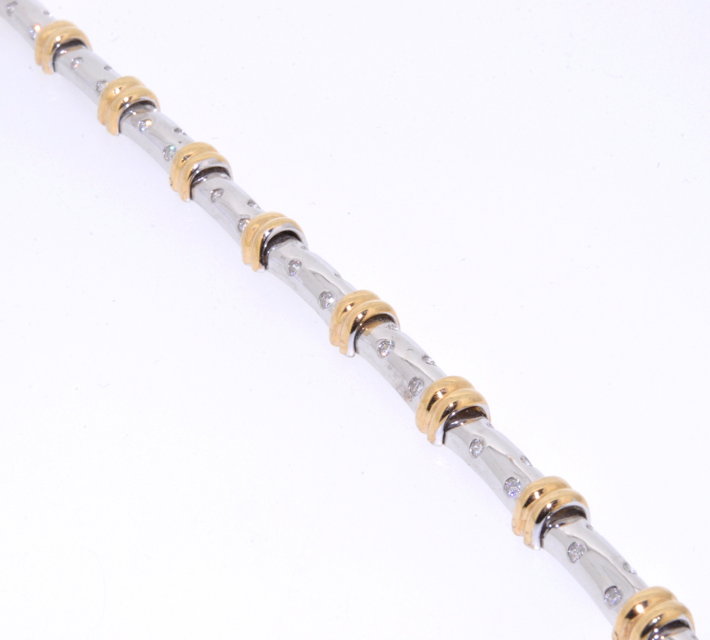 14K Two Tone Gold 7" 0.79ct Diamond Bracelet 21000234 | Shin Brothers*