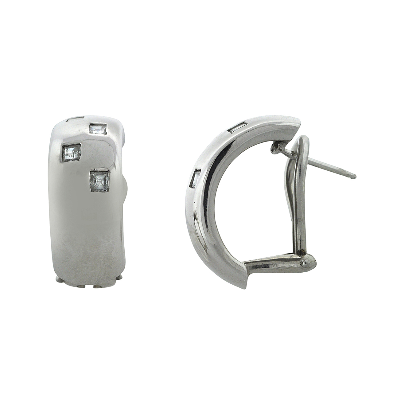 14K White Gold 0.5ct Diamond Omega Back Earrings 41000567 | Shin Brothers* 14K White Gold 0.5ct Diamond Omega Back Earrings 41000567 | Shin Brothers*