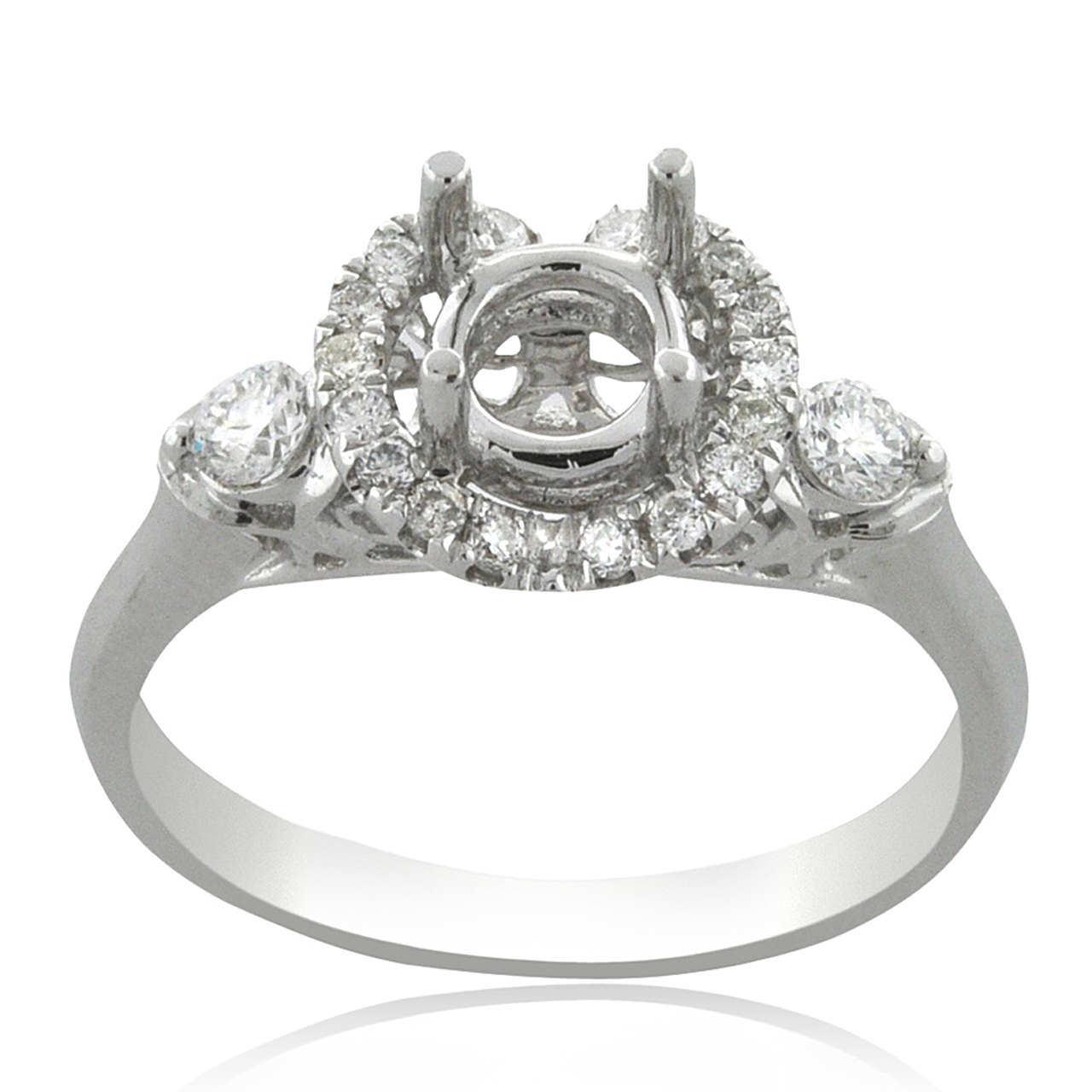 18K White Gold 0.31ct Diamond Engagement Ring Setting 11006331 | Shin Brothers*