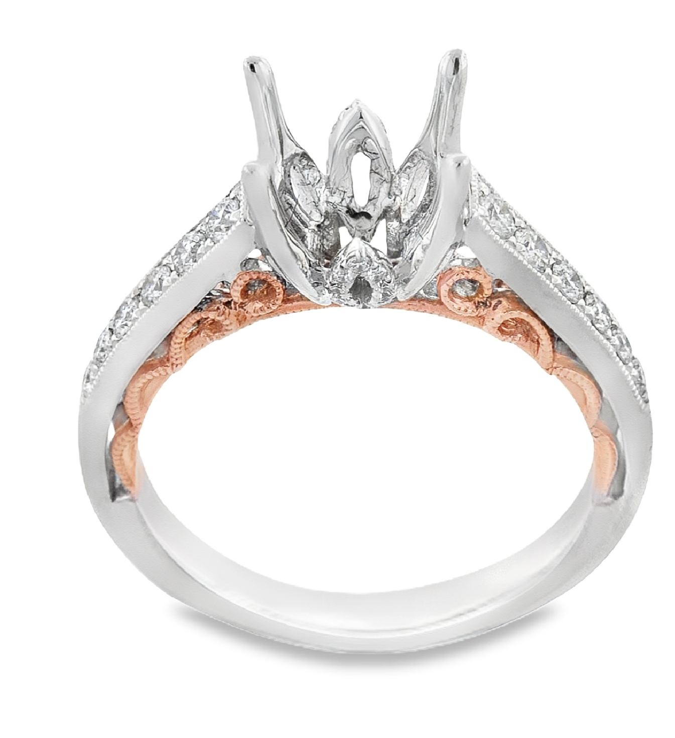 14K Two Tone Gold Ladies' 0.29ct Diamond Engagement Ring Setting 11006342 | Shin Brothers*