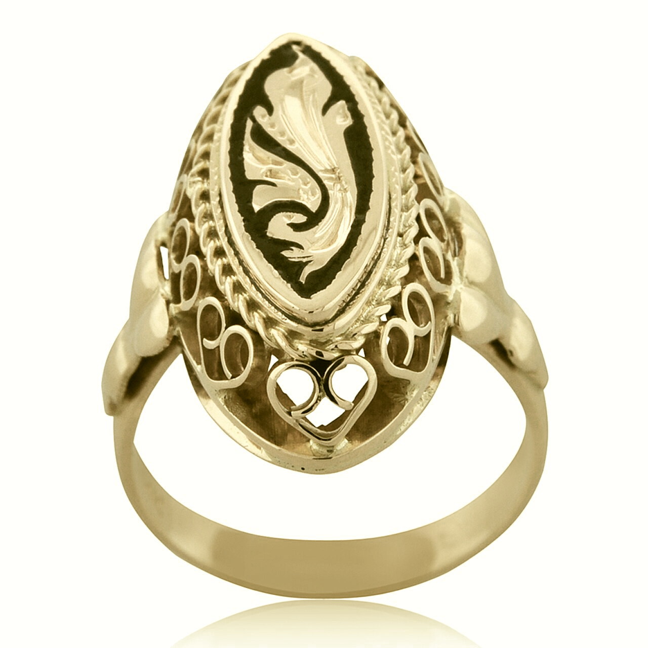 14K Yellow Gold Size5 Ladies' Antique Style Ring 10017547 | Shin Brothers*