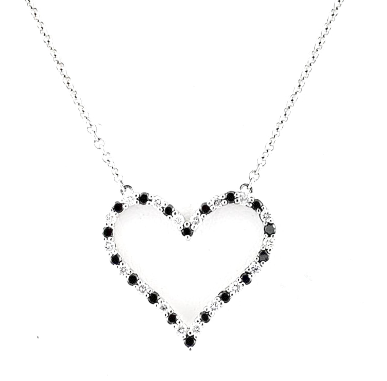 14K White Gold 16" Sapphire/Diamond Heart Necklace 32000280 | Shin Brothers* 14K White Gold 16" Sapphire/Diamond Heart Necklace 32000280 | Shin Brothers*