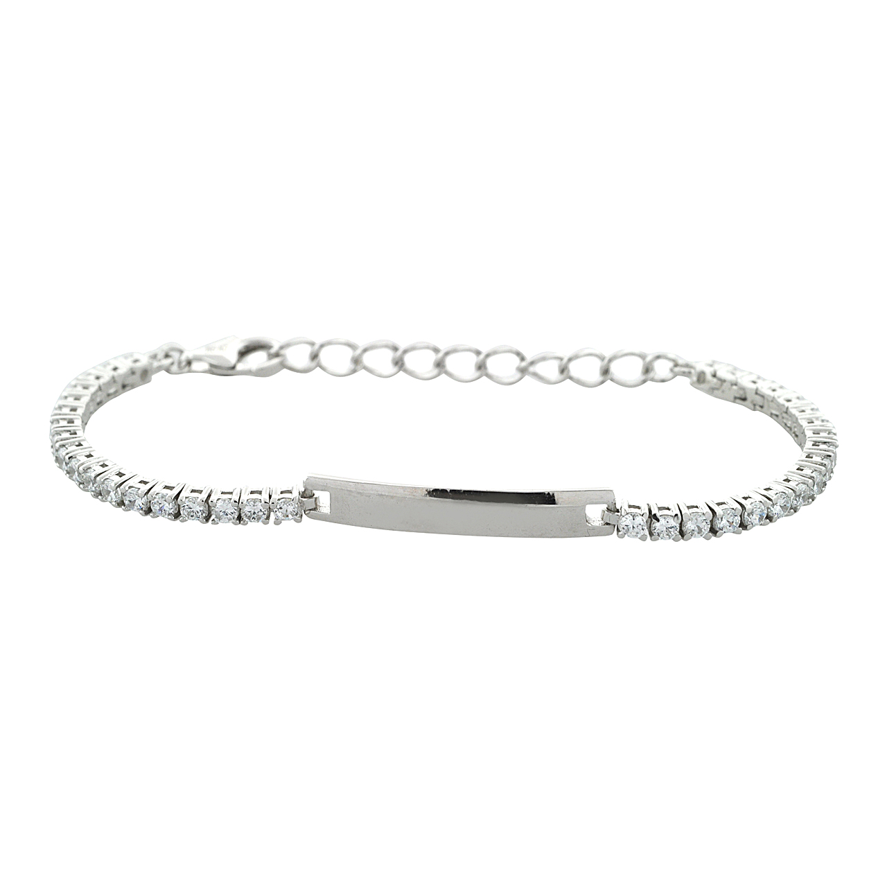 Sterling Silver 6" CZ Baby ID Bracelet 82010840 | Shin Brothers*